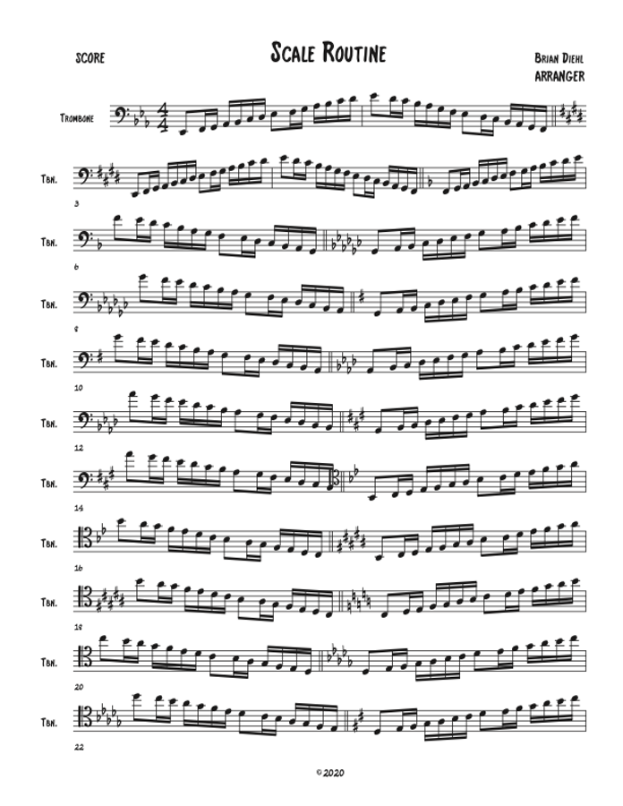 Scale Routine-BLD, with Tenor Clef - SCORE